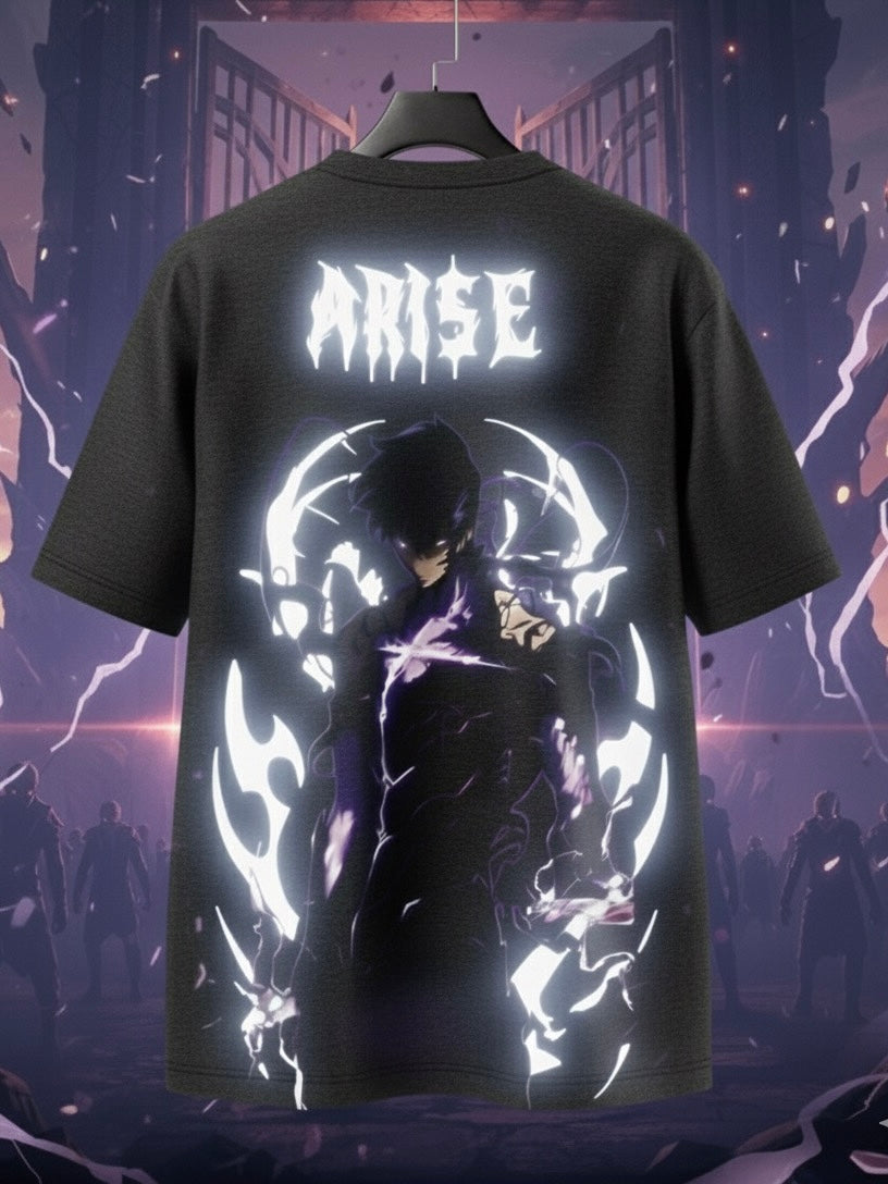 Solo leveling Arise again Reflective oversize drop shoulder t shirt