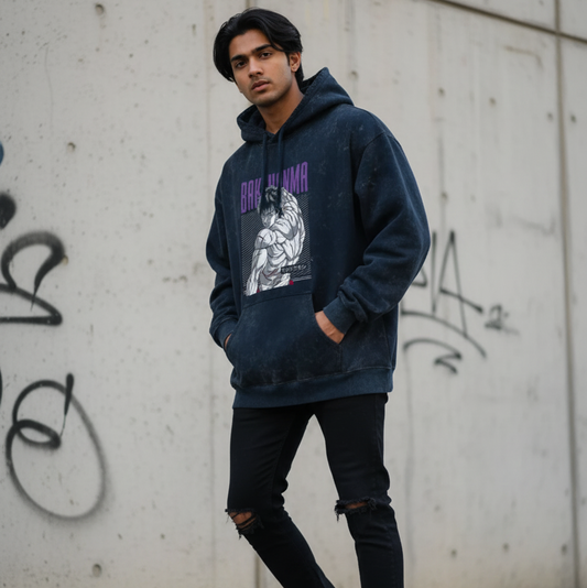 Baki Unisex Acid Washed Hoodie