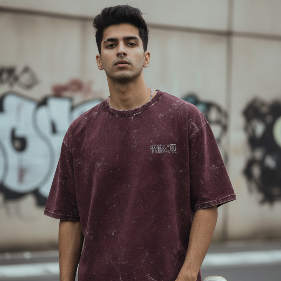 Shadow Acid Washed Oversized Tee