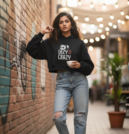 Lazy Female Cropped Hoodie
