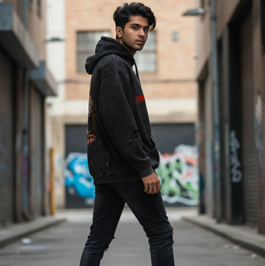 Dandadan Unisex Acid Washed Hoodie