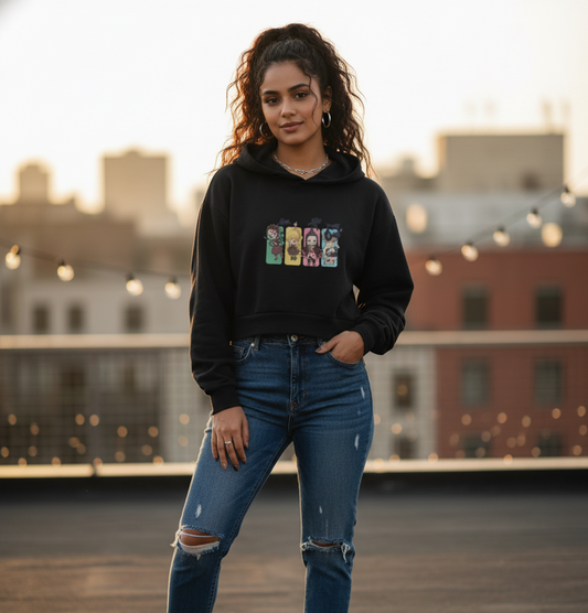 Demon slayer corps Female Cropped Hoodie