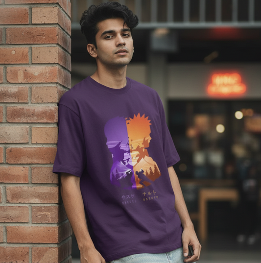 Sasuke vs Naruto Unisex Oversized Classic T-Shirt