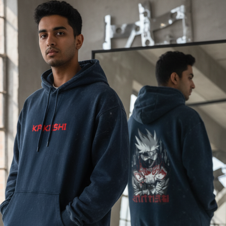 Kakashi Unisex Acid Washed Hoodie
