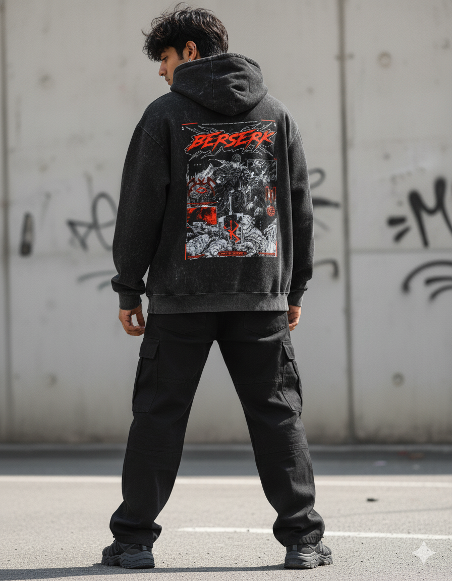 Berserk black edition Unisex Acid Washed Hoodie