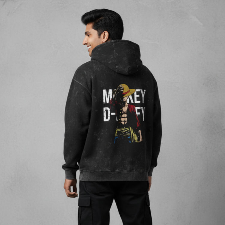 Luffy Unisex Acid Washed Hoodie