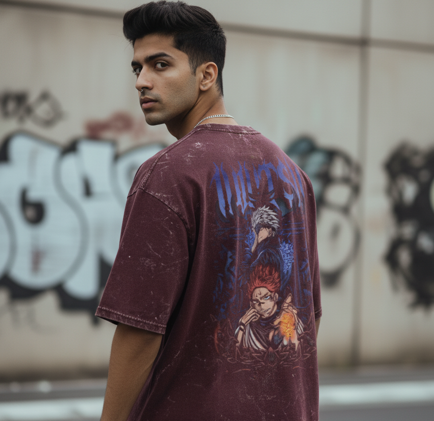 JJK Acid Washed Oversized Tee