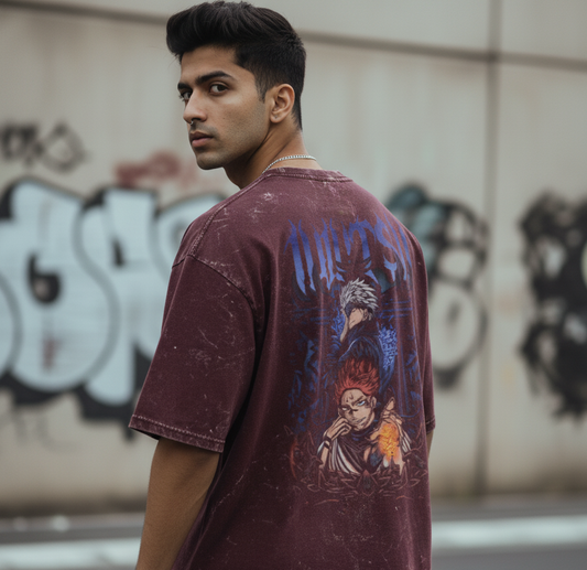 JJK Acid Washed Oversized Tee