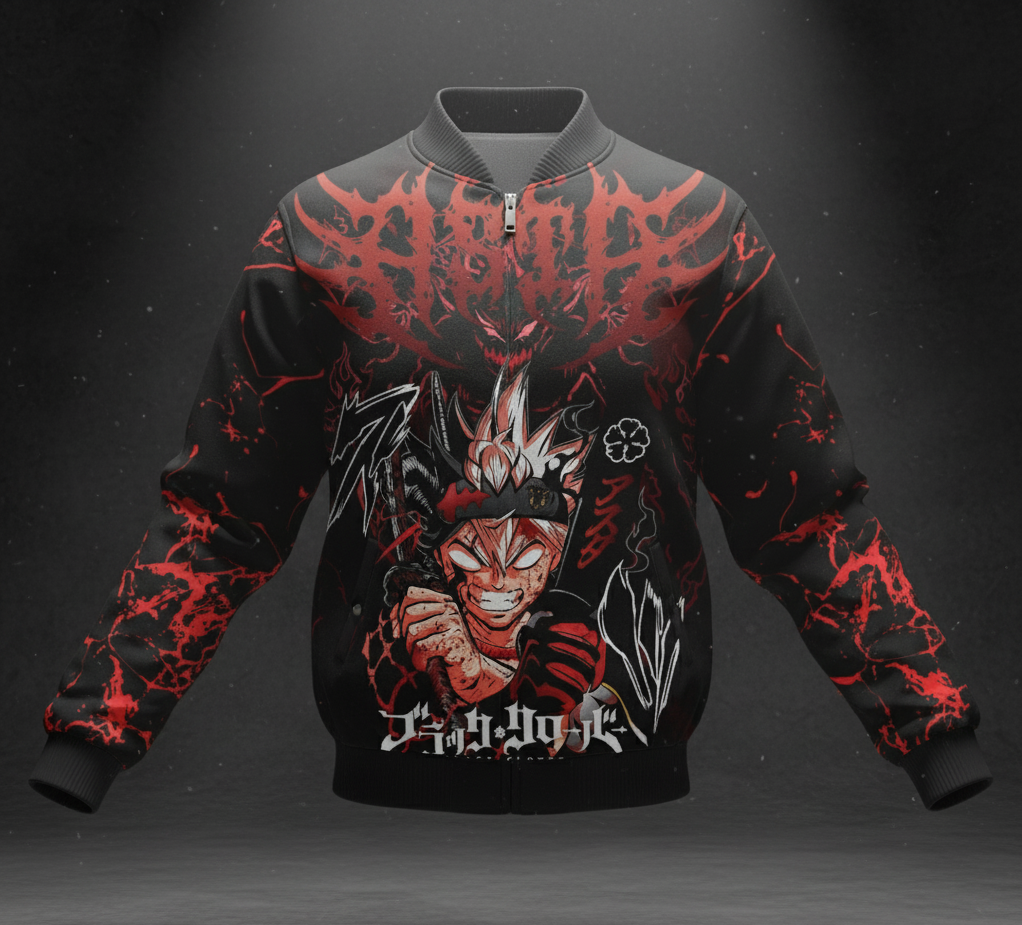 Black clover Unisex AOP Bomber Jacket