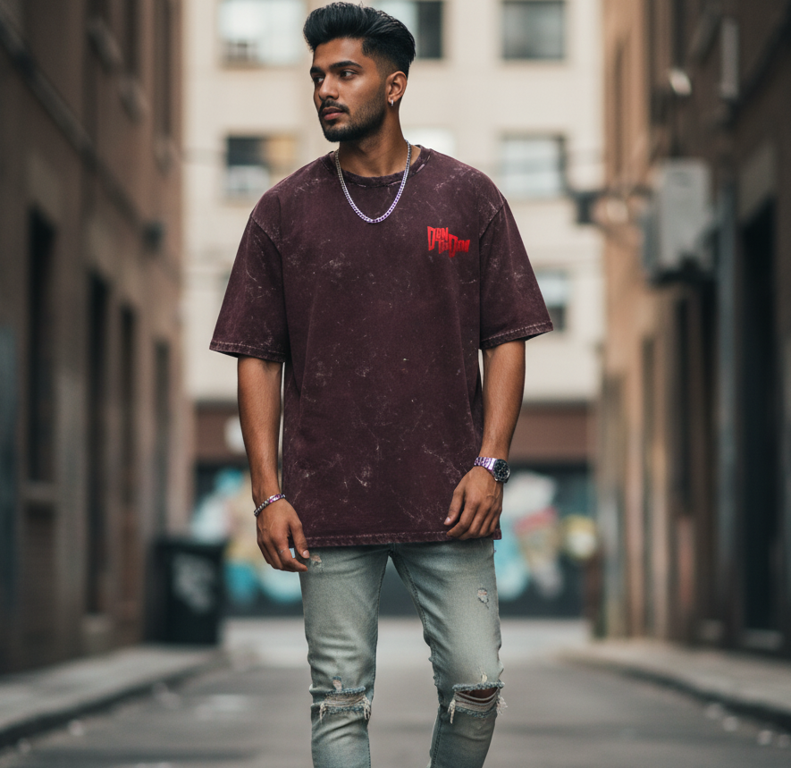 Dandadan v2 Acid Washed Oversized Tee