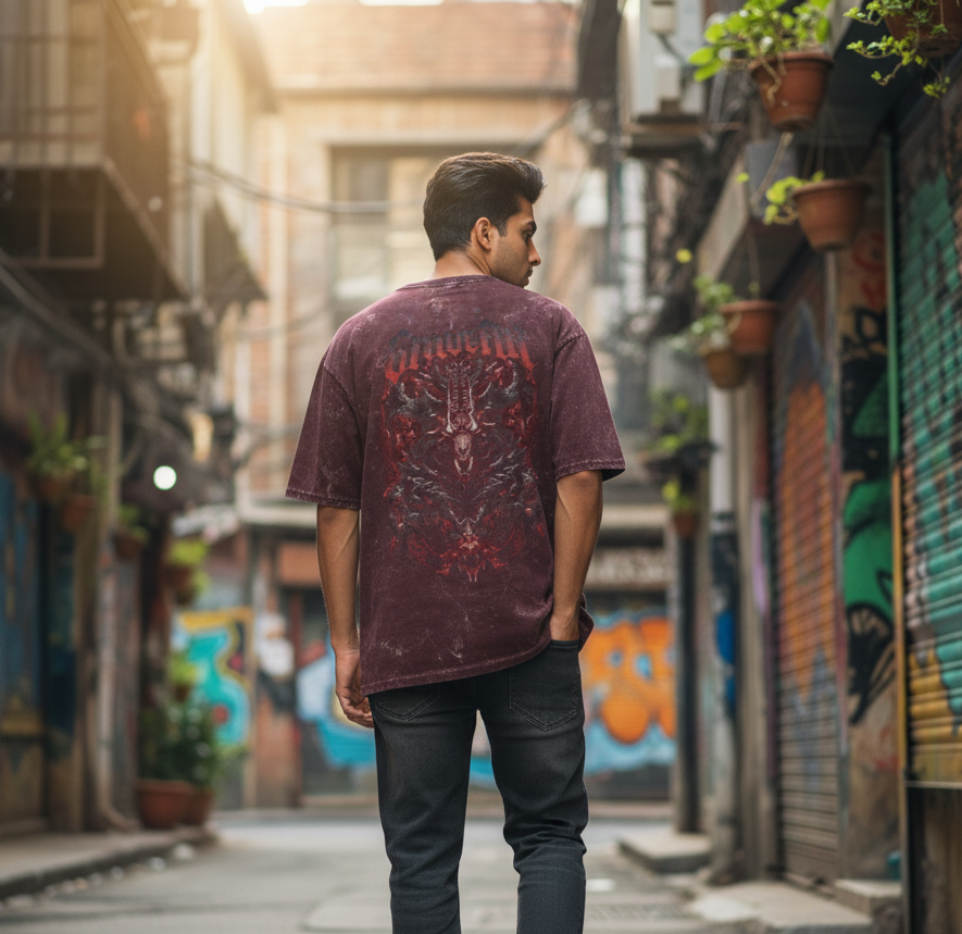 Graven Acid Washed Oversized Tee