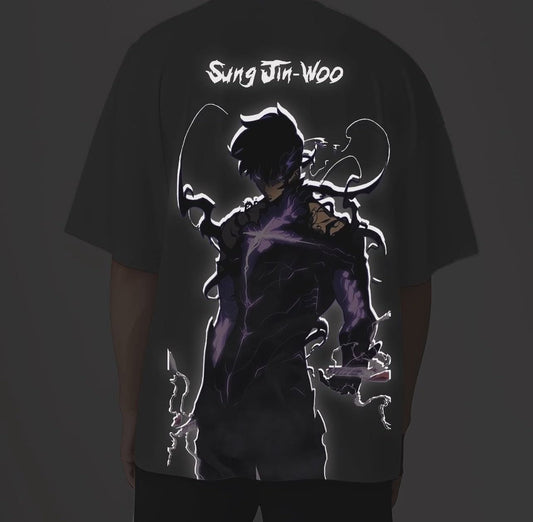 Solo leveling Arise Reflective oversize drop shoulder t shirt