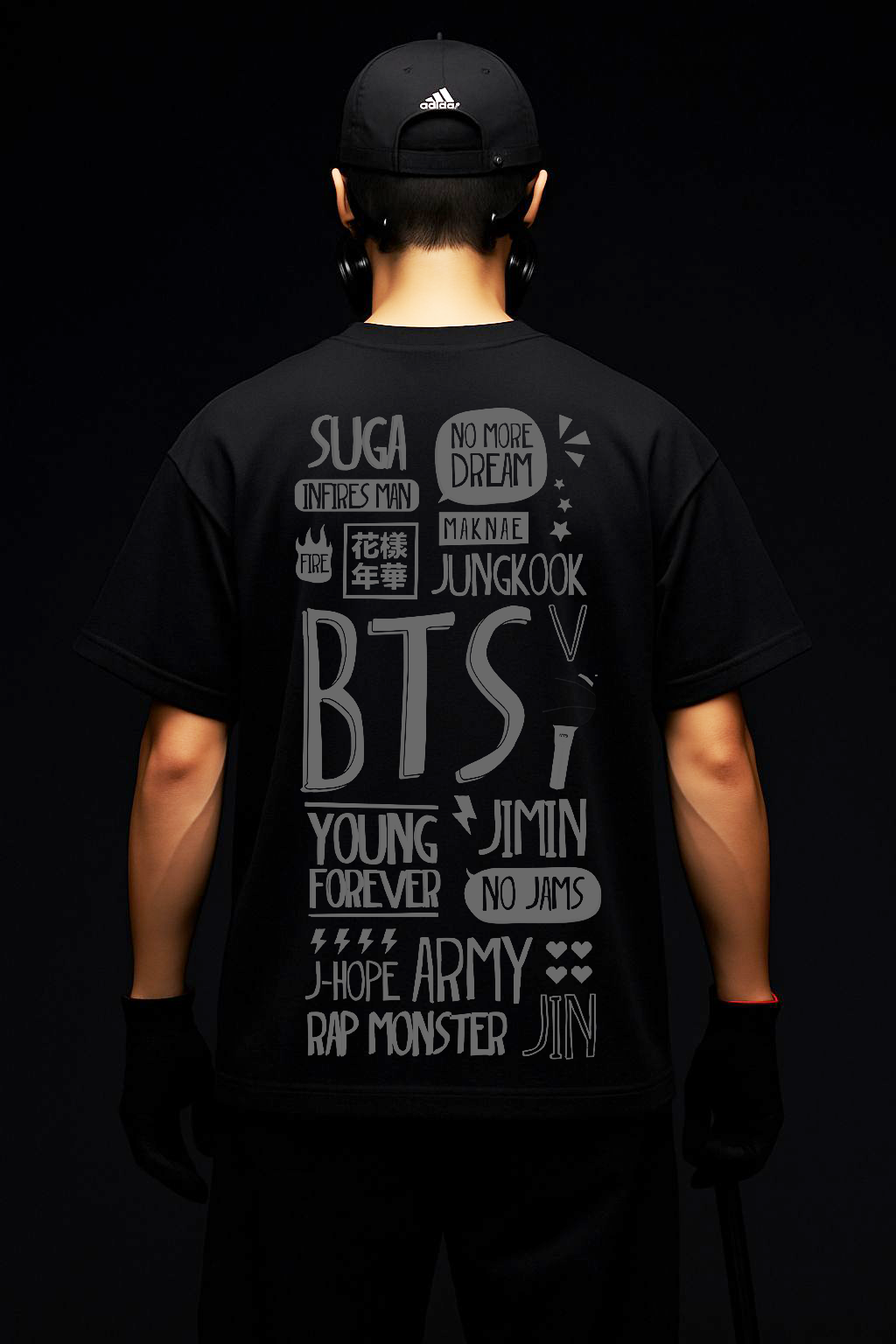 BTS TRUE ARMY Reflective oversize t shirt