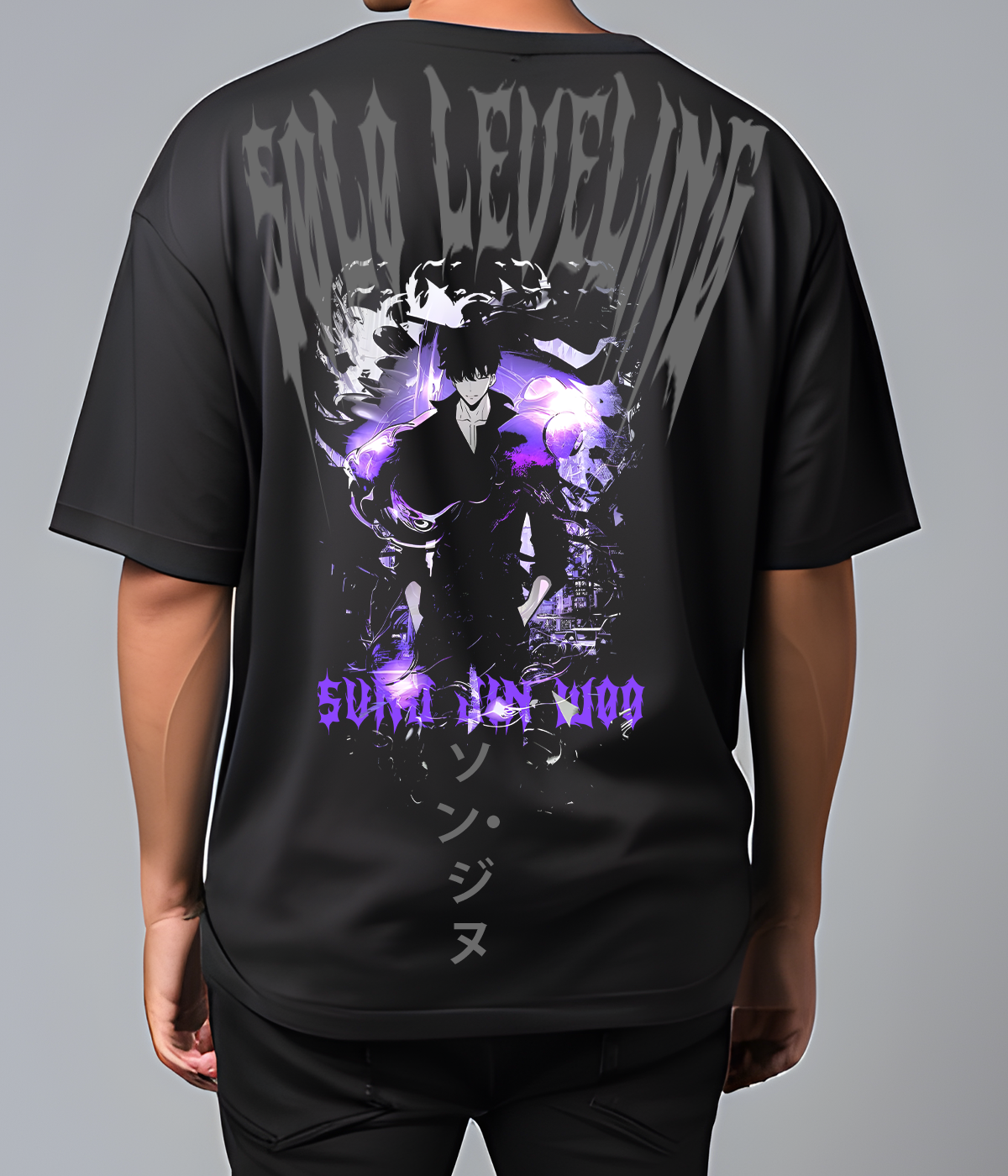 Sung jin woo Reflective oversize drop shoulder t shirt