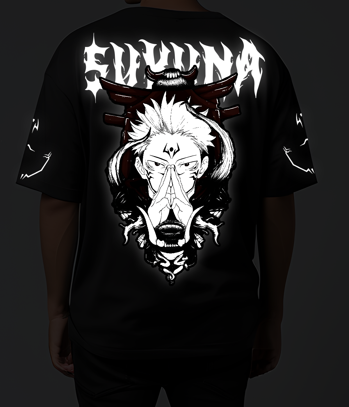 SUKUNA Reflective oversize t shirt